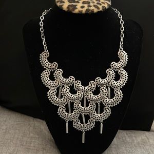Sarah Coventry Charisma Silver Tone Bib Necklace